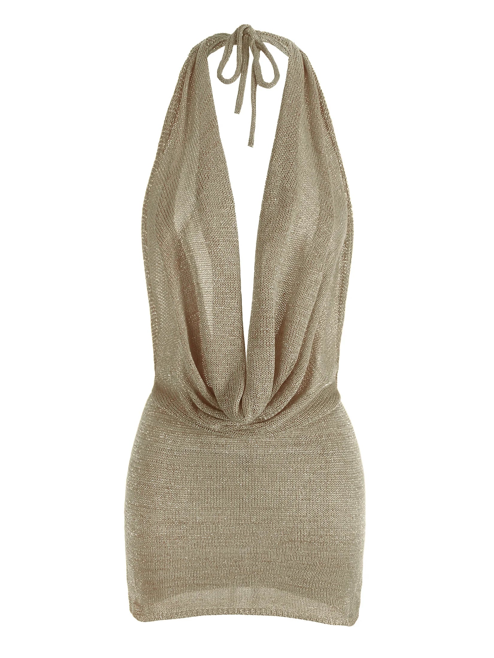 Vestido mini sin espalda con escote en V profundo para mujer