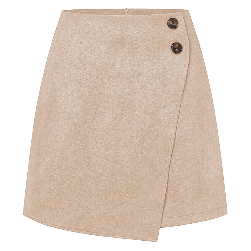 Minifalda de ante sintético para mujer