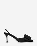SATIN BOW HEELS ZWART