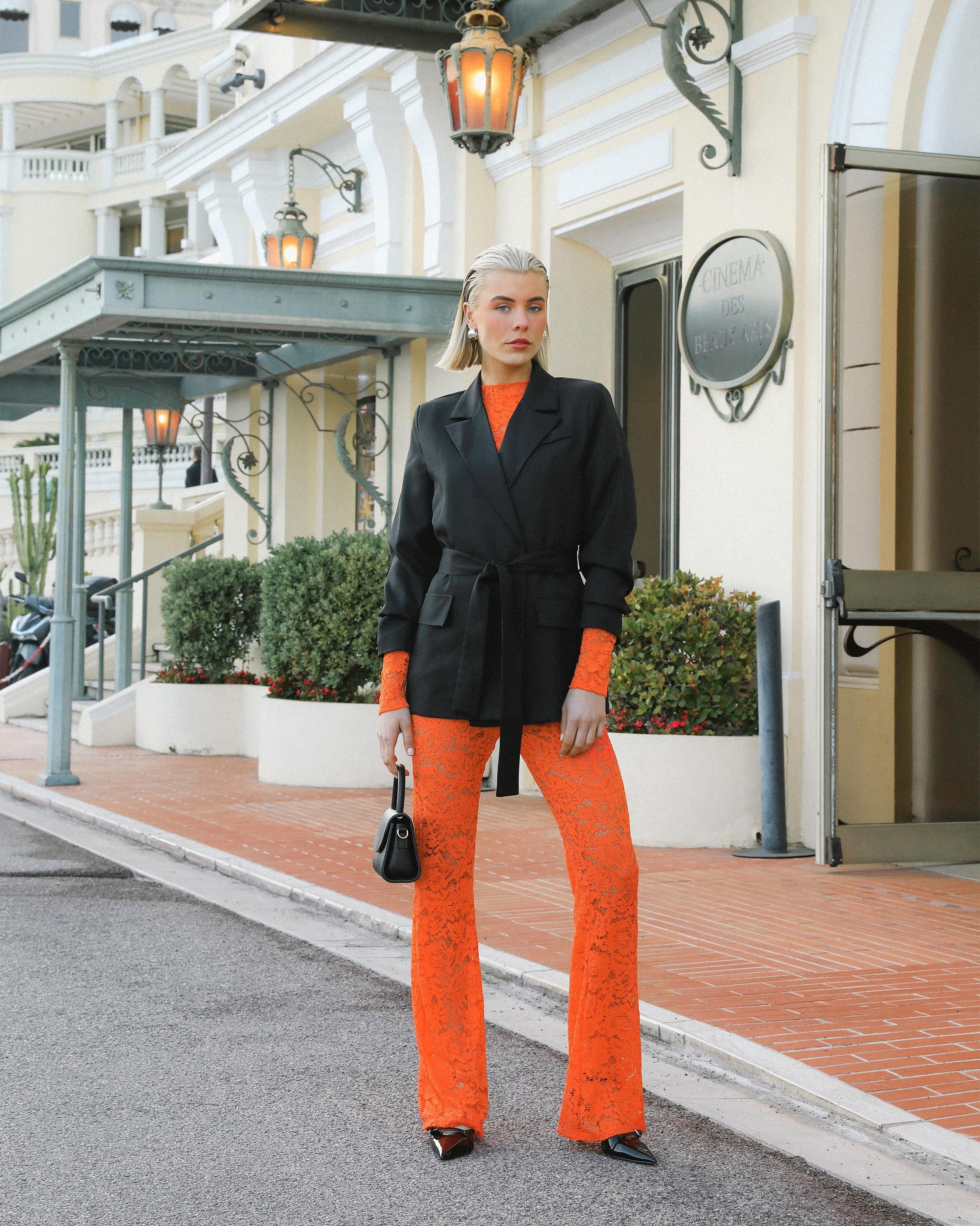 FLOWER LACE TOP ORANJE