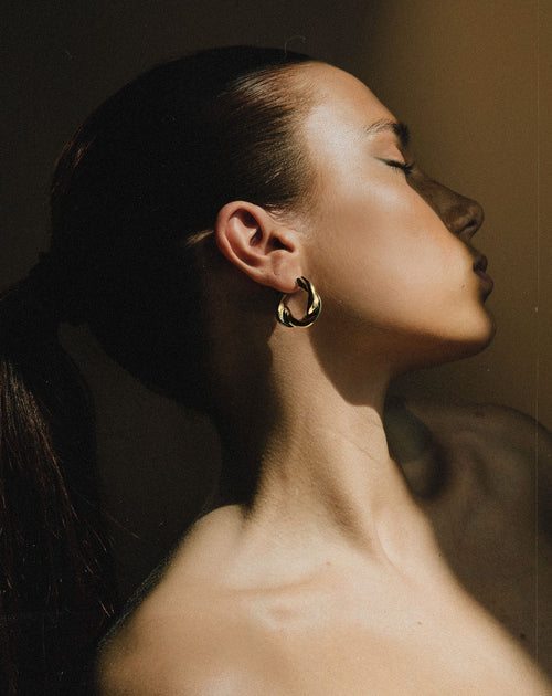 CHUNKY SWIRL EARRINGS GOLD